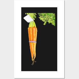 CARROTS PAINTED IN WATERCOLOR Posters and Art